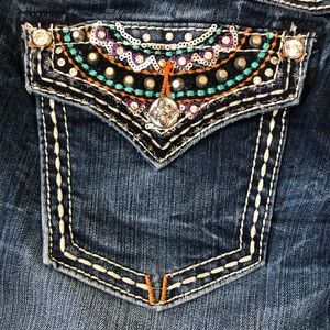 Miss Me, fancy pocket, bootcut jeans